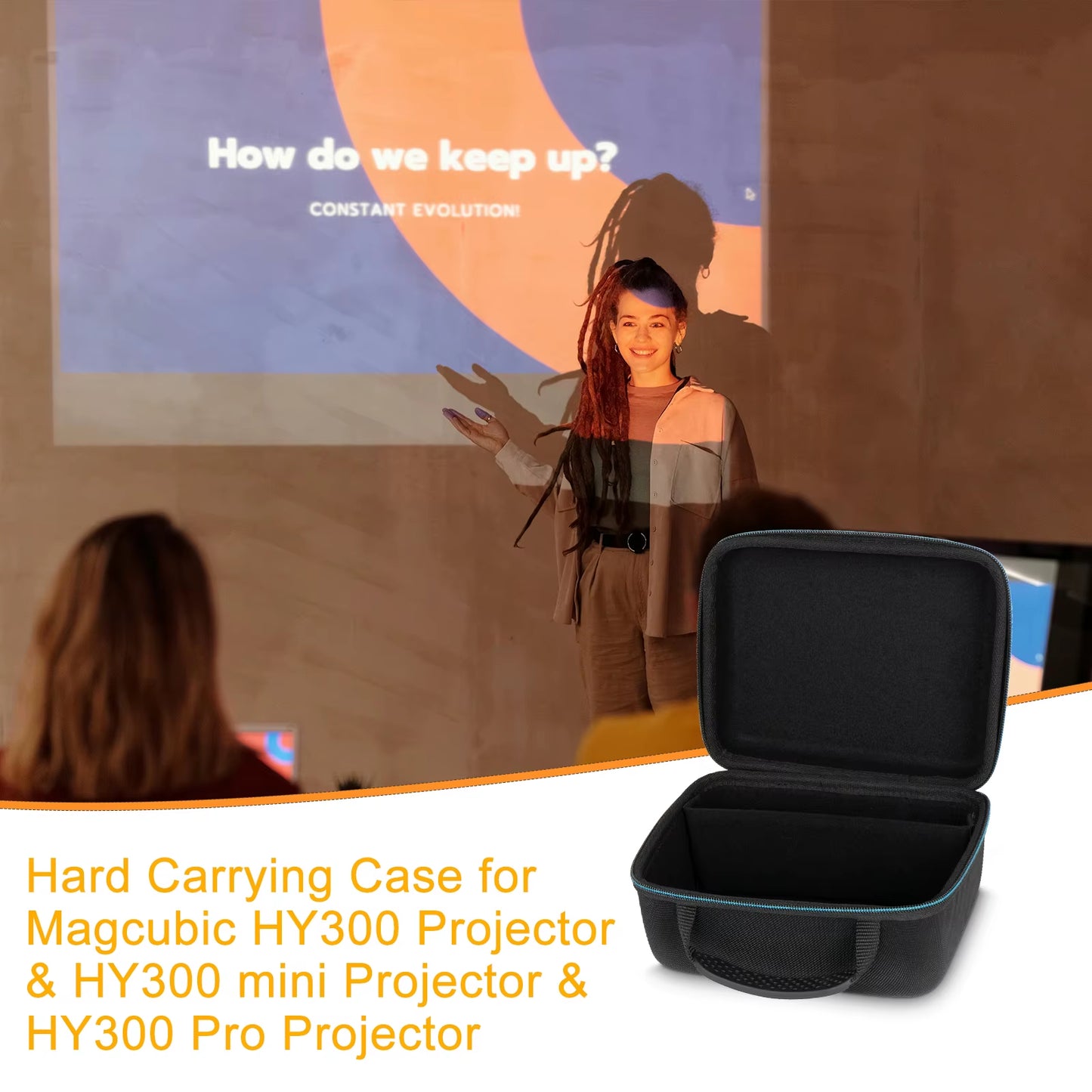 For Magcubic HY300/HY300 Pro/Hy300 Mini Projector Storage Bag Hard EVA Carrying Case Travel Storage for Projector Accessories